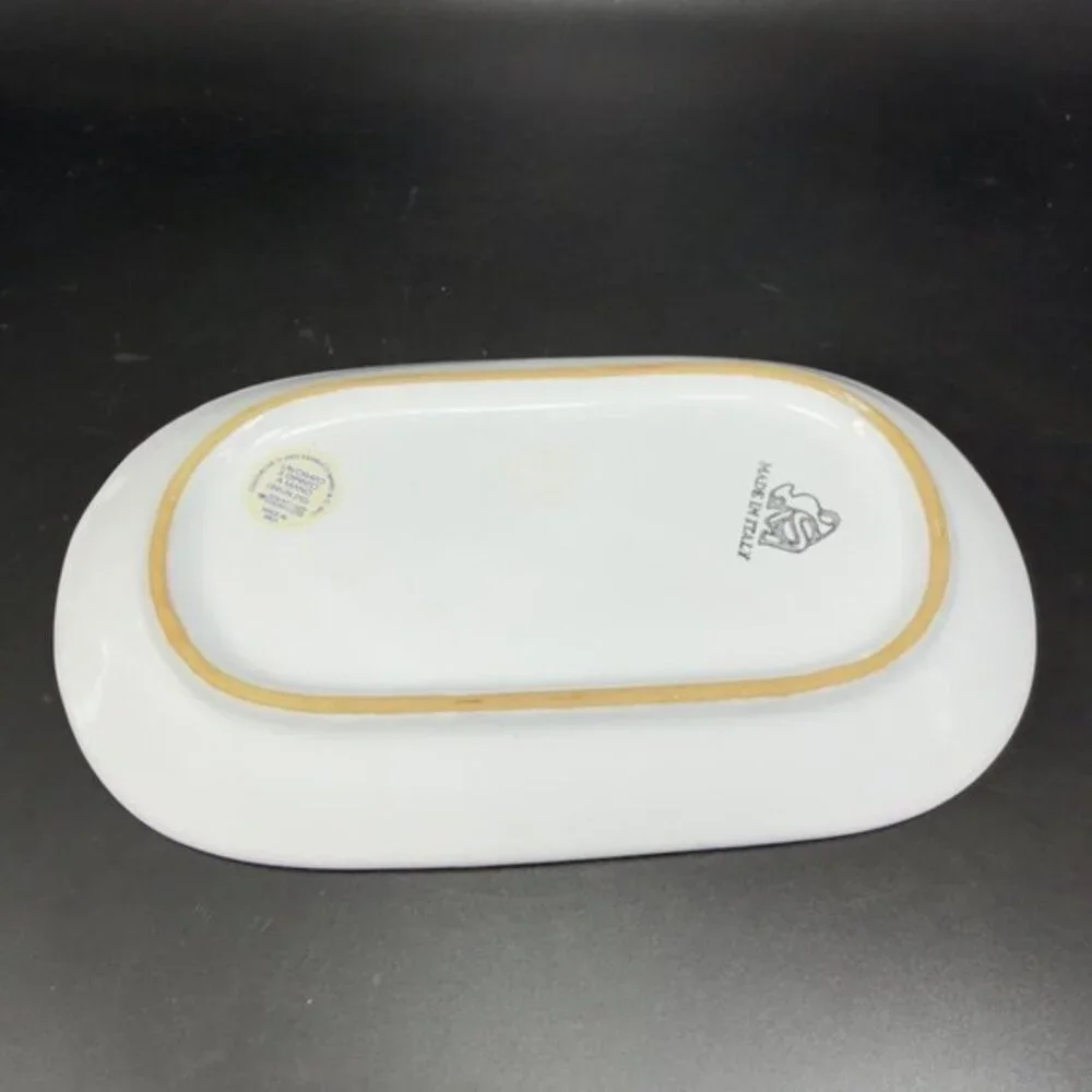 Hand Painted Deruta Italian Pottery Oval‎ Dish Plate Tray Folk Art Italy Decor